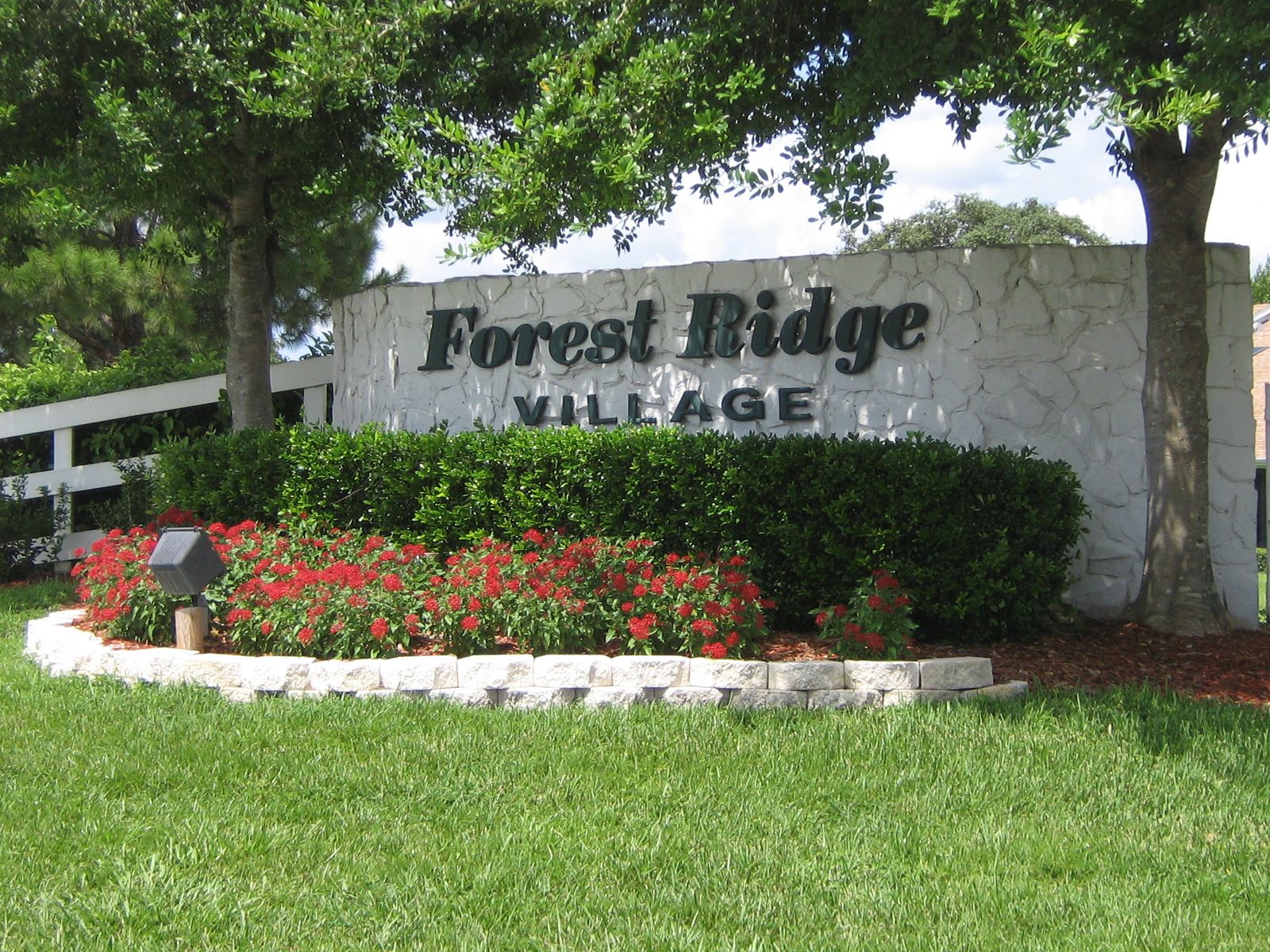 Forest Ridge Village entrance sign